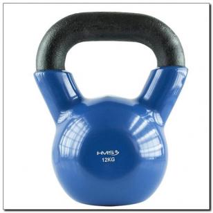 KETTLEBELL ŻELIWNY POKRYTY WINYLEM HMS KNV 12 KG NIEBIESKI