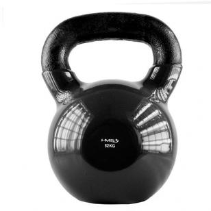 KETTLEBELL ŻELIWNY POKRYTY WINYLEM HMS KNV 32 KG CZARNY