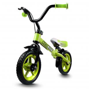 Rowerek biegowy z hamulcem RICOKIDS RC-302 /limonkowy/