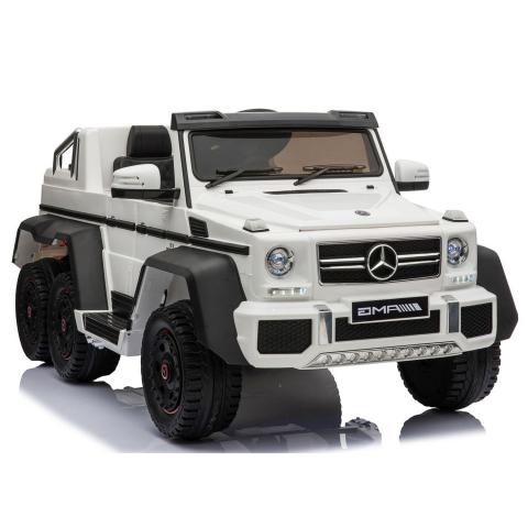 MEGA POJAZD- ORYGINALNY MERCEDES G63, NAPĘD 6X6, MIĘKKIE KOŁA, M